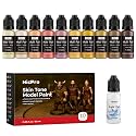 Nicpro 10 Colors Face & Skin Tones Model Paint Set, 20ml Ready to Use