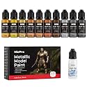 Nicpro 10 Colors Metallic Model Paint Set, 20ml Ready to Use