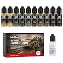 Nicpro 10 Colors WWII U.S. Model Paint Set, 20ml Ready to Use