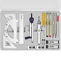 Nicpro 20PCS Professional Geometry Set Drafting Tool Protractor Compass