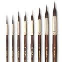 Nicpro 8 PCS Professional Watercolor Brushes, Extended Needle Point Brush Set, Sable Watercolor Brushes with Synthetic Extra Long Tip for Fine Detailing - Watercolor Acrylic Gouache Inks Painting