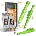 Nicpro Carpenter Pencil with Sharpener & Holster, Construction Pencil-Green