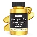 Nicpro Metallic Light Gold Acrylic Paint, 8.45oz/250ml Gold Leaf Paint