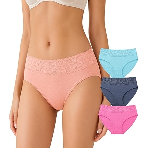 NICSY Womens Underwear Cotton Bikini Panties Lace