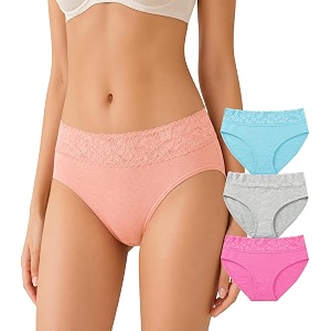 NICSY Womens Underwear Cotton Bikini Panties Lace