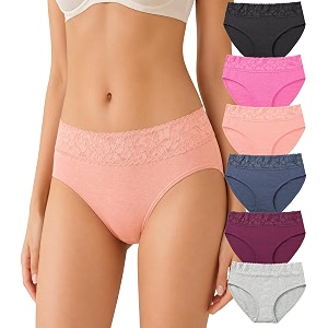 NICSY Womens Underwear Cotton Bikini Panties Lace