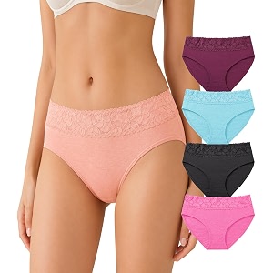 NICSY Womens Underwear Cotton Bikini Panties Lace