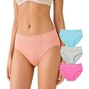 NICSY Womens Underwear Cotton Bikini Panties Lace