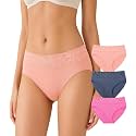NICSY Womens Underwear Cotton Bikini Panties Lace