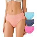 NICSY Womens Underwear Cotton Bikini Panties Lace