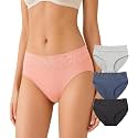 NICSY Womens Underwear Cotton Bikini Panties Lace