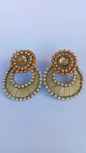 nidhi world of creation silk dori acrylic earring set