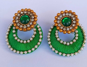 nidhi world of creation silk dori acrylic earring set