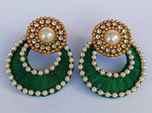nidhi world of creation silk dori acrylic earring set