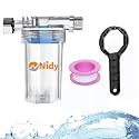 Nidy® Whole House Water Filtration System, Reusable Inline Sediment Water Filter, Pre-Filtration System for Water Purifier,Taps,Faucet,ShowerHead, BPA Free,CE-RoHS Approved, Removes 99.9% Contaminants (Multi-layer Ceramic Fil