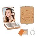 Niece Gifts from Aunt Uncle, Personalized Gift for Niece, Custom Lighted Compact Mirror for Christmas, Secret Santa, Stocking Stuffers, Birthday, Wedding, 1X/3X Magnification LED Pocket Travel Mirror