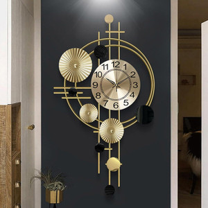 nifsa store analog 70 cm x 50 cm wall clock gold without glass standard