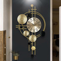 Nifsa store Analog 70 cm X 50 cm Wall Clock (Gold, Without Glass, Standard)