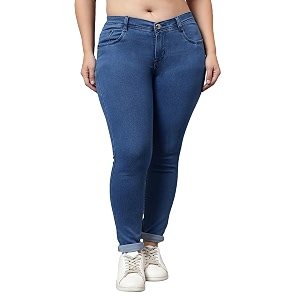 Nifty Womens Denim Stretchable Mid Rise Plus