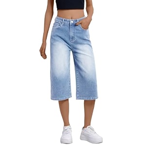 Nifty Womens Denim Stretchable Baggy Fit Capris