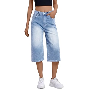 Nifty Womens Denim Stretchable Baggy Fit Capris
