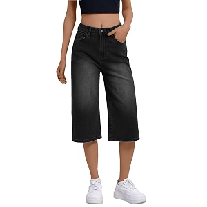 Nifty Womens Denim Stretchable Baggy Fit Capris
