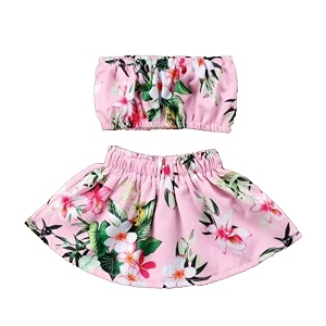 girls crop top and skirt