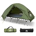 Night Cat Camping Cot Tent - Waterproof 1-Person Off-Ground Combo Cot Bed for Adults Portable Easy Set-up Tent Green 31.5'' Width