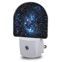 Night Light, Blue Night Sky with Stars Night Lights Plug into Wall Dusk to Dawn Sensor Round Nightlight for Women Men Energy Efficient Led Lamp 0.5W for Stairway Hallway Bedroom