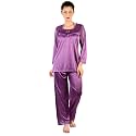 Women39s Satin Solid Night Suit Set ND072A