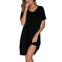 Nightgowns for Women Soft Cotton Sleep Shirts Short Sleeve Sleepwear