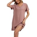 Nightgowns for Women Soft Cotton Sleep Shirts Short Sleeve Sleepwear