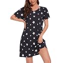Nightgowns for Women Soft Cotton Sleep Shirts Short Sleeve Sleepwear