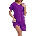 Nightgowns for Women Soft Cotton Sleep Shirts Short Sleeve Sleepwear