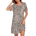 Nightgowns for Women Soft Cotton Sleep Shirts Short Sleeve Sleepwear
