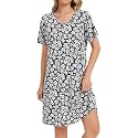 Nightgowns for Women Soft Cotton Sleep Shirts Short Sleeve Sleepwear