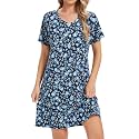 Nightgowns for Women Soft Cotton Sleep Shirts Short Sleeve Sleepwear