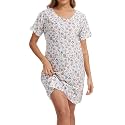 Nightgowns for Women Soft Cotton Sleep Shirts Short Sleeve Sleepwear