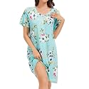 Nightgowns for Women Soft Cotton Sleep Shirts Short Sleeve Sleepwear