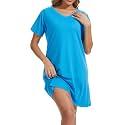 Nightgowns for Women Soft Cotton Sleep Shirts Short Sleeve Sleepwear