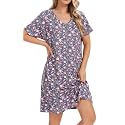 Nightgowns for Women Soft Cotton Sleep Shirts Short Sleeve Sleepwear