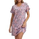 Nightgowns for Women Soft Cotton Sleep Shirts Short Sleeve Sleepwear