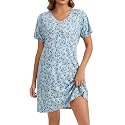 Nightgowns for Women Soft Cotton Sleep Shirts Short Sleeve Sleepwear