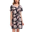 Nightgowns for Women Soft Cotton Sleep Shirts Short Sleeve Sleepwear