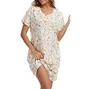 Nightgowns for Women Soft Cotton Sleep Shirts Short Sleeve Sleepwear