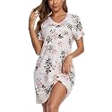 Nightgowns for Women Soft Cotton Sleep Shirts Short Sleeve Sleepwear