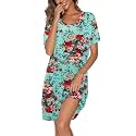 Nightgowns for Women Soft Cotton Sleep Shirts Short Sleeve Sleepwear