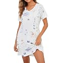 Nightgowns for Women Soft Cotton Sleep Shirts Short Sleeve Sleepwear