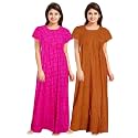 Nighty for Women Cotton Printed Maxi Gown