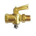 Nigo Industrial Co. Forged Brass Ground Plug Shut-Off Cock, 1/4" Male NPT X 1/4" Female NPT